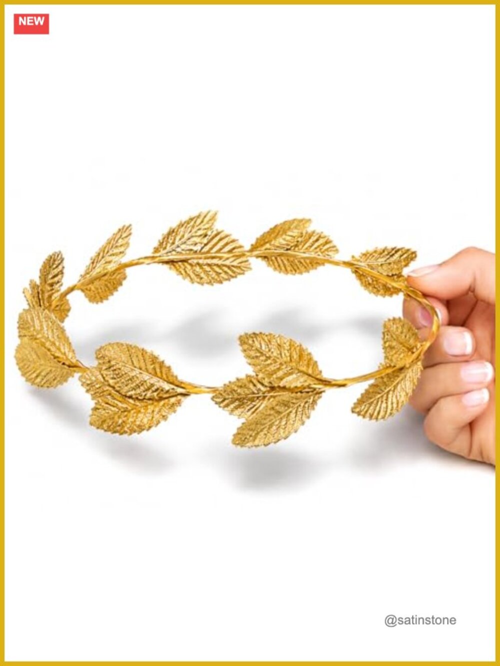 Gold Laurel Wreath Headband Roman Emperor Greek God Costume Circlet